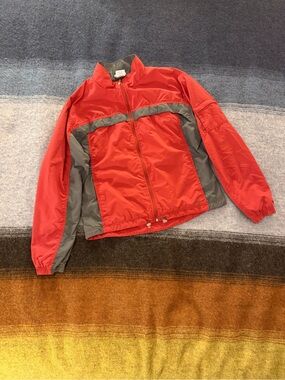 Vintage Y2K Reebok Red Gray Mesh-Lined Windbreaker Jacket XL Circa 2003–2004